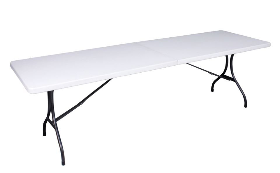 Gravidus Klapptisch Tisch Klapptisch Balkontisch Biertisch klappbar Kunststoff Weiß 244cm von Gravidus