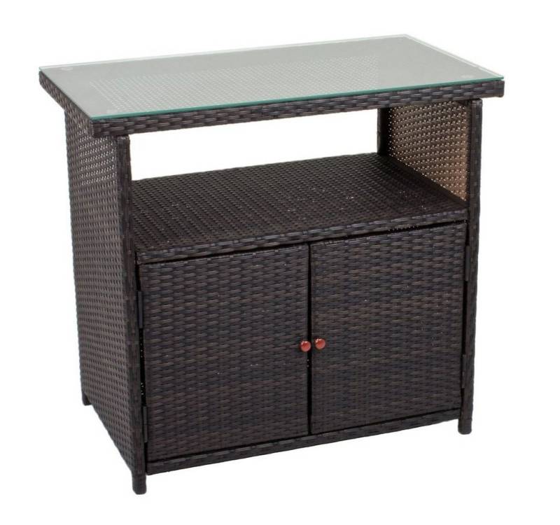 Gravidus Kommode Kommode Schrank Sideboard Regal Rattan-Optik Coffee von Gravidus