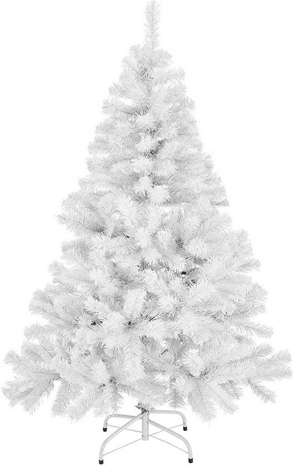 Gravidus Künstlicher Weihnachtsbaum Künstlicher Weihnachtsbaum Weiß Kunststoff 150cm von Gravidus