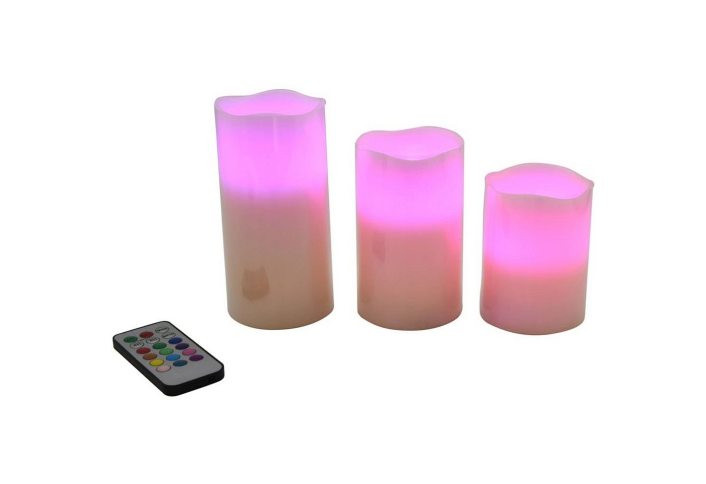 Gravidus LED-Kerze 3-tlg. LED Echtwachskerze, Farbwechsel von Gravidus