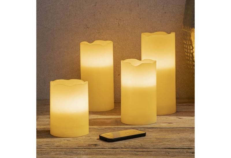 Gravidus LED-Kerze 4er LED Kerzen flammenlos mit Fernbedienung von Gravidus
