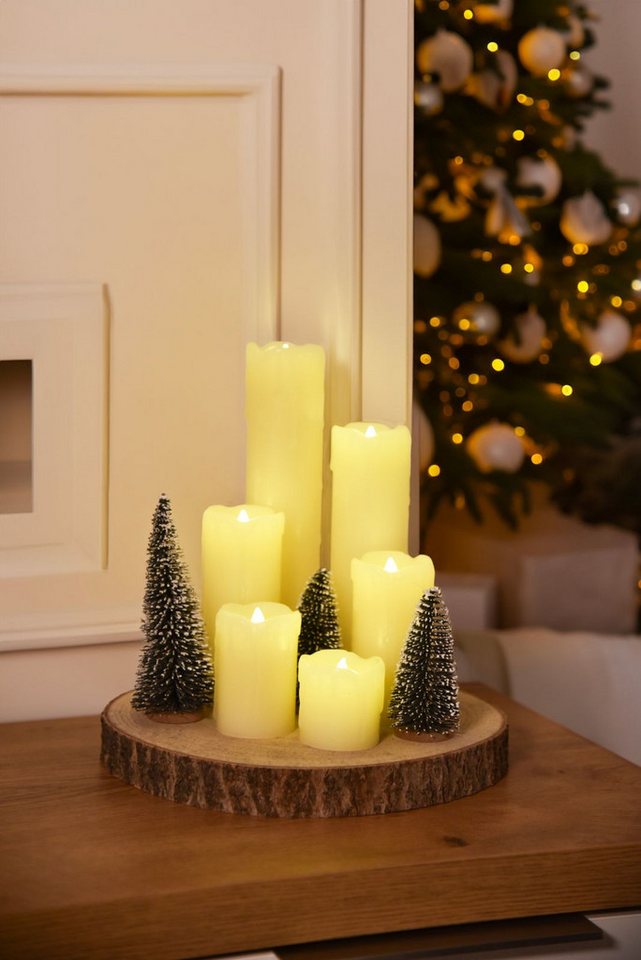 Gravidus LED-Kerze 6 LED Echtwachskerzen flackernd warmweiß Set von Gravidus
