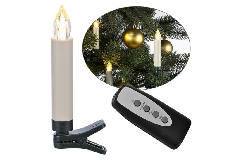 Gravidus LED-Lichterkette 10 LED Weihnachtskerzen Christbaumkerzen Lichterkette + Fernbedienung von Gravidus