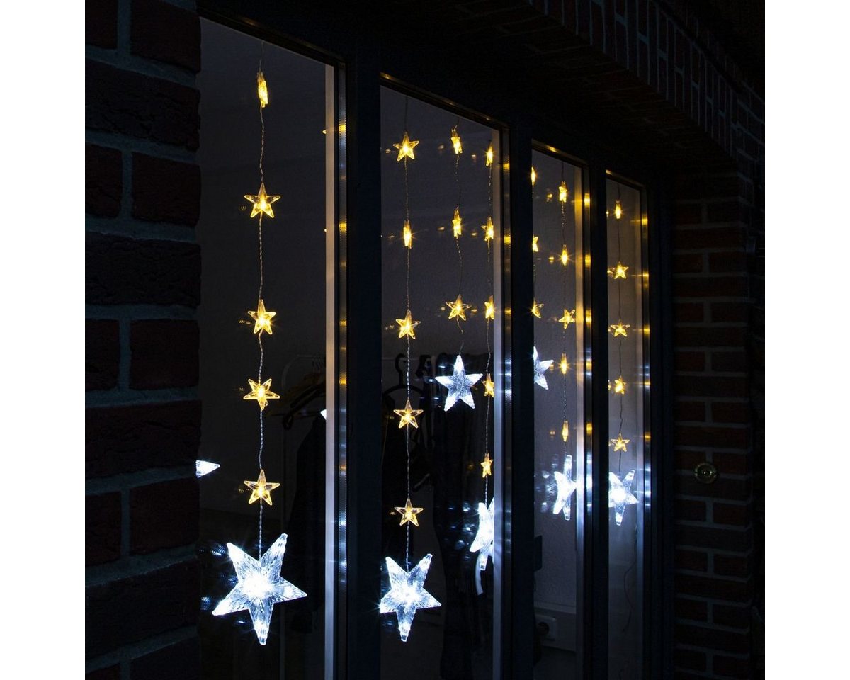 Gravidus LED-Lichterkette 138 LED Sternen Lichtervorhang Weihnachtsdeko von Gravidus