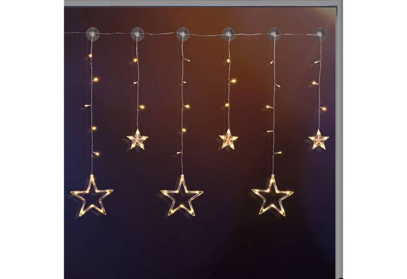 Gravidus LED-Lichtervorhang LED Batterie-Sternenvorhang mit 63 warmweißen LEDs von Gravidus
