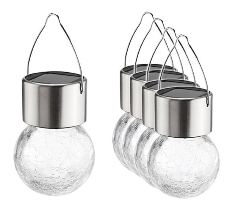 Gravidus LED Solarleuchte 5er Set Edelstahl Solar Hängelampe Hängeleuchte Gartenlampe von Gravidus