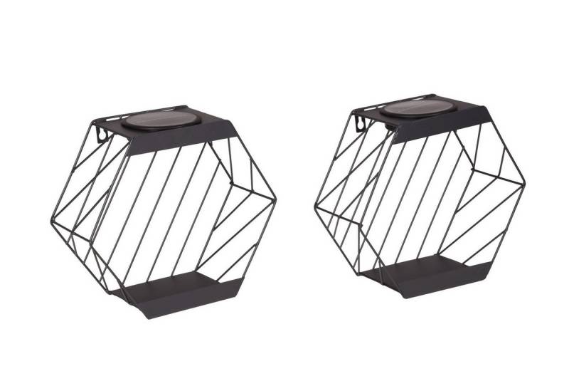 Gravidus LED Solarleuchte Solar-Pflanzregal AMARA 2er-Set aus pulverbeschichtetem Stahl von Gravidus