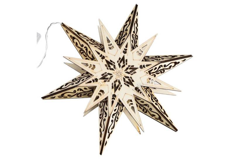 Gravidus LED Stern Beleuchteter Weihnachtsdeko Stern aus Holz Weihnachtsbeleuchtung von Gravidus