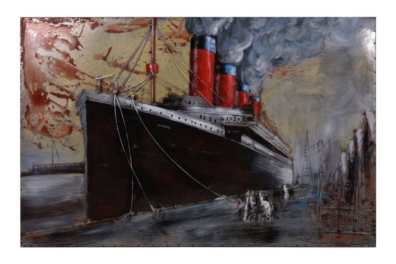 Gravidus Metallbild 3D Metallbild Schiff Metall Leinwand Bild Deko Vintage von Gravidus