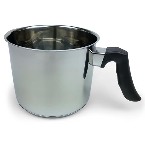 Gravidus Milchtopf - Ideal für energieeffizientes Kochen - Vielseitige Verwendung in der Küche - Maße: Durchmesser ca. 14 cm aus Edelstahl von Gravidus