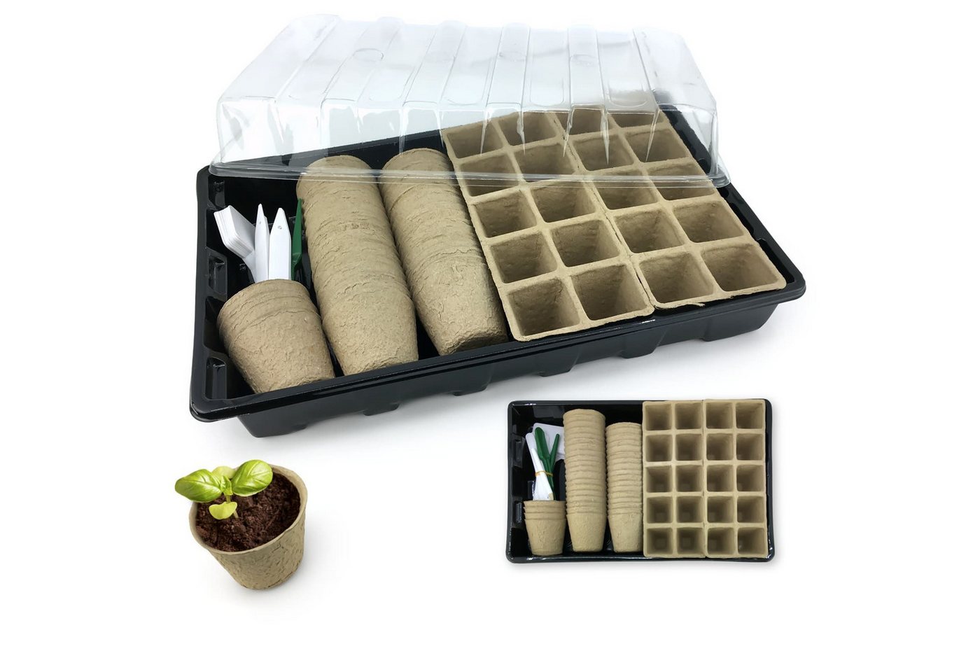Gravidus Pflanzschale 67-teiliges Anzucht Set Mini-Gewächshaus (2 St) von Gravidus