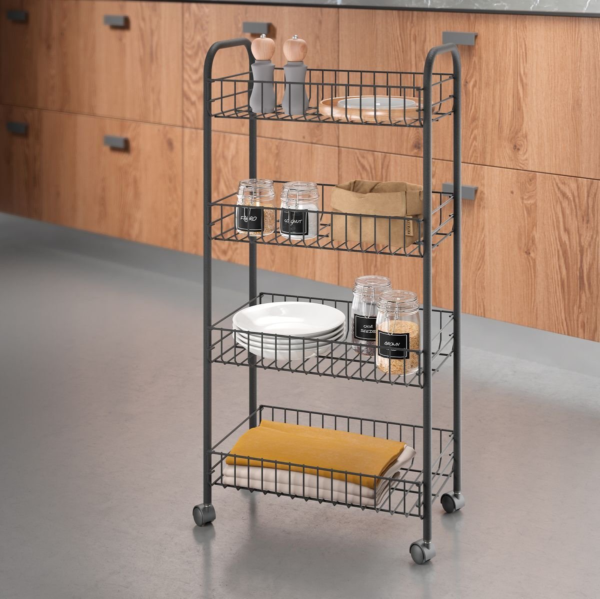 Gravidus Rollwagen 4 Etagen Allzweckwagen Rollwagen von Gravidus