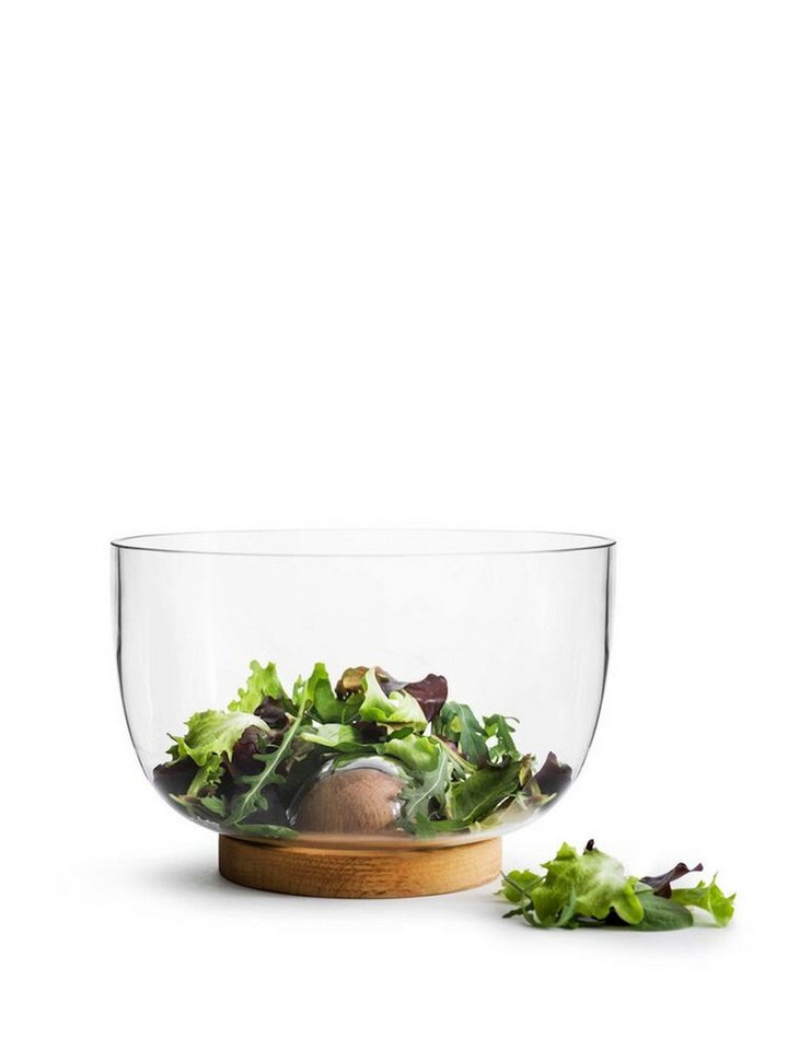 Gravidus Salatschüssel Elegante Salatschüssel aus mundgeblasenem Glas und Eichenholz, mundgeblasenes Glas/Eiche Gravidus Salatschüssel Elegante Salatschüssel aus mundgeblasenem Glas und Eichenholz, mundgeblasenes Glas/Eiche von Gravidus