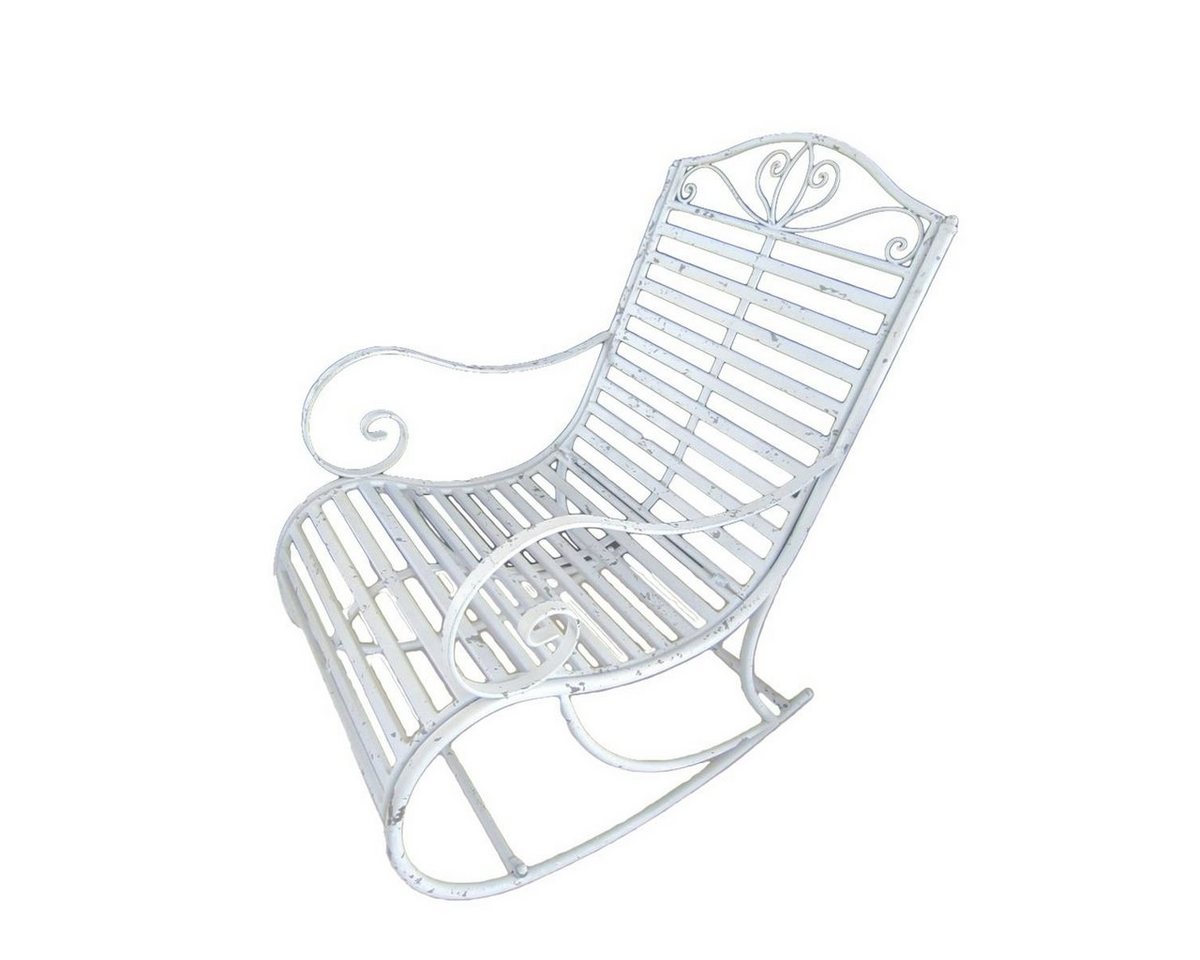 Gravidus Schaukelstuhl Schaukelstuhl Schaukel Stuhl Sessel Sitz Garten Terrasse Eisen Metall Weiß von Gravidus