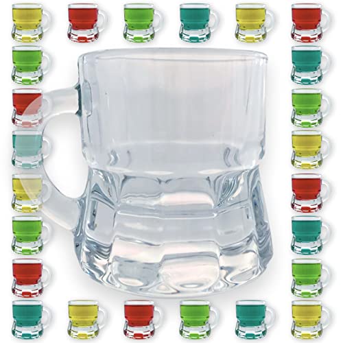 Gravidus Schnapsglas mit Henkel zum Umhängen aus Glas - Shotglas 2 cl Spülmaschinenfest, Likörglas für Schnaps, Shots und Liköre (24 Stück) von Gravidus