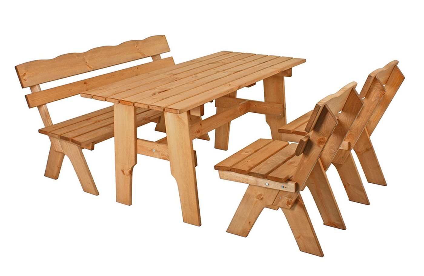 Gravidus Sitzgruppe 4-teilige Tischgruppe Sitzgruppe Holz Kiefer von Gravidus