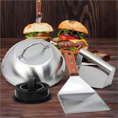 Gravidus Smash-Burger Maker Set 4-teilig – Burgerpresse, Edelstahlhaube & BBQ-Wender für Grill & Küche Gravidus Smash-Burger Maker Set 4-teilig – Burgerpresse, Edelstahlhaube & BBQ-Wender für Grill & Küche von Gravidus
