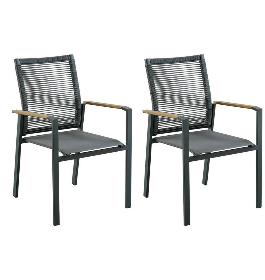 Gravidus Stapelstuhl Stapelstuhl DAVINA 2er Set: Modern, platzsparend, Teakholzarmlehnen Gravidus Stapelstuhl Stapelstuhl DAVINA 2er Set: Modern, platzsparend, Teakholzarmlehnen von Gravidus