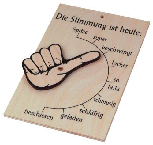 Gravidus Stimmungsbarometer aus Holz 17x11 cm von Gravidus