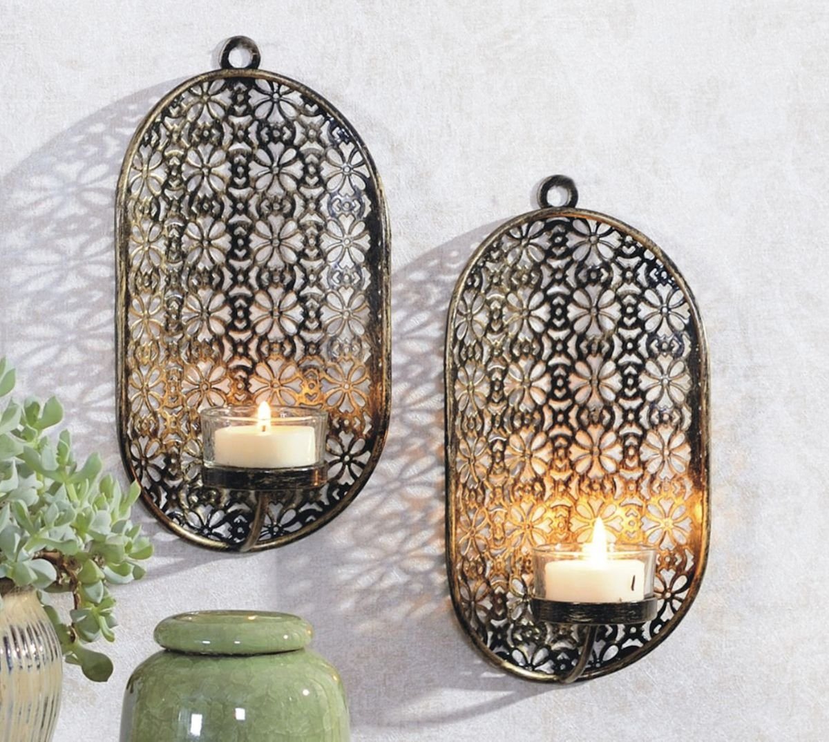Gravidus Wandkerzenhalter 2er Set Wandkerzenhalter Teelichthalter Metall Glas Gravidus Wandkerzenhalter 2er Set Wandkerzenhalter Teelichthalter Metall Glas von Gravidus