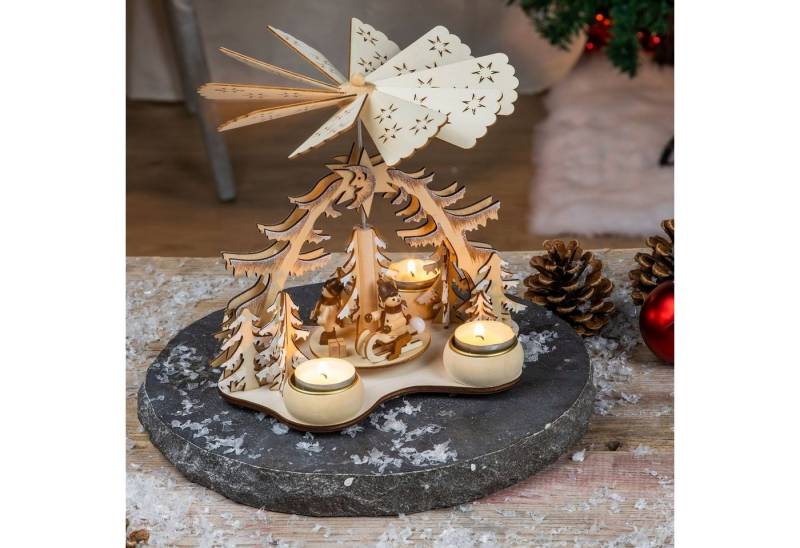 Gravidus Weihnachtspyramide Weihnachtspyramide Pyramide aus Holz mit 4 Teelichthaltern Gravidus Weihnachtspyramide Weihnachtspyramide Pyramide aus Holz mit 4 Teelichthaltern von Gravidus