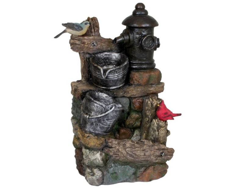 Gravidus Zierbrunnen Springbrunnen Dekobrunnen Gartenbrunnen Garten Holz-/Stein-Optik von Gravidus
