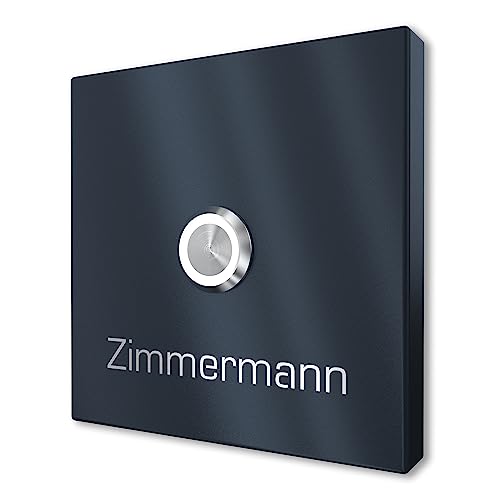 Aufputz Klingelschild aus V2A Edelstahl mit Gravur von Graviers Design – Pulverbeschichtet in RAL 7016 – LED Klingeltaster – Türklingel – Made in Germany Aufputz Klingelschild aus V2A Edelstahl mit Gravur von Graviers Design – Pulverbeschichtet in RAL 7016 – LED Klingeltaster – Türklingel – Made in Germany von Graviers Design