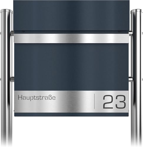 Graviers Design Briefkasten freistehend in Anthrazit RAL 7016 mit Standfuß - Postkasten personalisiert Edelstahl Lasergravur Straßenname Hausnummer - Briefbox mit Schloss Zeitungsfach Zeitungsrolle Graviers Design Briefkasten freistehend in Anthrazit RAL 7016 mit Standfuß - Postkasten personalisiert Edelstahl Lasergravur Straßenname Hausnummer - Briefbox mit Schloss Zeitungsfach Zeitungsrolle von Graviers Design
