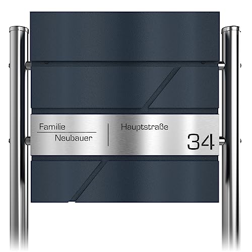 Graviers Design Briefkasten freistehendin Anthrazit RAL 7016 mit Standfuß - Postkasten personalisiert Edelstahl Lasergravur Name Hausnummer Straßenname - Schloss Zeitungsfach Design 2 Graviers Design Briefkasten freistehendin Anthrazit RAL 7016 mit Standfuß - Postkasten personalisiert Edelstahl Lasergravur Name Hausnummer Straßenname - Schloss Zeitungsfach Design 2 von Graviers Design