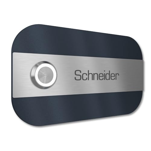Graviers Design Mehrfamilien Türklingel mit LED Taster 1 Name Gravur - V2A Edelstahl Klingel 140x80 mm Pulverbeschichtet RAL 7016 - Unterputz wählbar Aufputz für Haustür Mehrfamilienhaus Graviers Design Mehrfamilien Türklingel mit LED Taster 1 Name Gravur - V2A Edelstahl Klingel 140x80 mm Pulverbeschichtet RAL 7016 - Unterputz wählbar Aufputz für Haustür Mehrfamilienhaus von Graviers Design