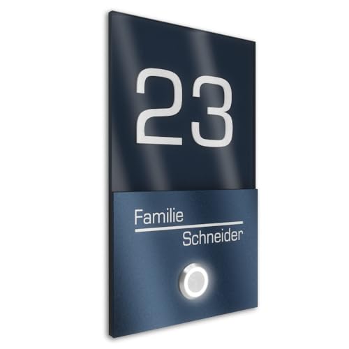 Graviers Design V2A Edelstahl Türklingel mit Hausnummer Namen Gravur - Klingelschild 110x180mm LED-Taster Klingelplatte modernes Design aus Edelstahl Beschichtung RAL 7016 Acryl Anthrazit Graviers Design V2A Edelstahl Türklingel mit Hausnummer Namen Gravur - Klingelschild 110x180mm LED-Taster Klingelplatte modernes Design aus Edelstahl Beschichtung RAL 7016 Acryl Anthrazit von Graviers Design