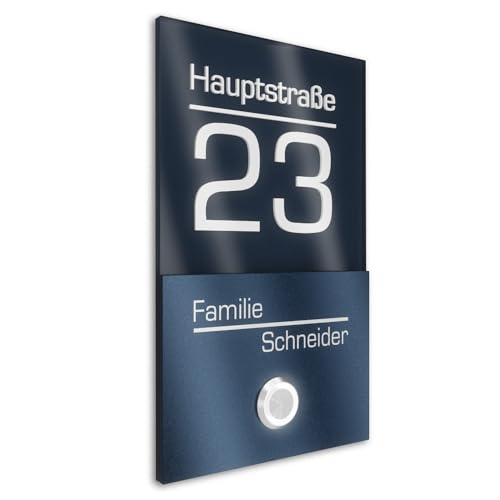 Graviers Design V2A Edelstahl Türklingel mit Hausnummer Namen Straße Gravur - Klingelschild 110x180mm LED-Taster Klingelplatte modernes Design aus Edelstahl Beschichtung RAL 7016 Acryl Anthrazit Graviers Design V2A Edelstahl Türklingel mit Hausnummer Namen Straße Gravur - Klingelschild 110x180mm LED-Taster Klingelplatte modernes Design aus Edelstahl Beschichtung RAL 7016 Acryl Anthrazit von Graviers Design