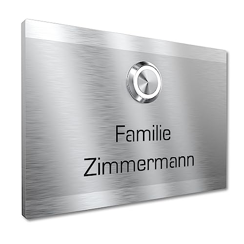 Klingelschild aus V2A Edelstahl mit Gravur von Graviers Design – Edelstahl – LED Klingeltaster – Türklingel – Made in Germany Klingelschild aus V2A Edelstahl mit Gravur von Graviers Design – Edelstahl – LED Klingeltaster – Türklingel – Made in Germany von Graviers Design