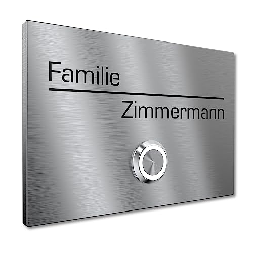 Klingelschild aus V2A Edelstahl mit Gravur von Graviers Design – Edelstahl – LED Klingeltaster – Türklingel – Made in Germany Klingelschild aus V2A Edelstahl mit Gravur von Graviers Design – Edelstahl – LED Klingeltaster – Türklingel – Made in Germany von Graviers Design