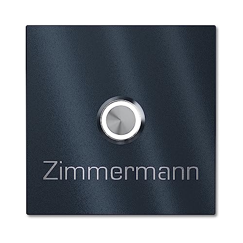 Klingelschild aus V2A Edelstahl mit Gravur von Graviers Design – Pulverbeschichtet in RAL 7016 – LED Klingeltaster – Türklingel – Made in Germany Klingelschild aus V2A Edelstahl mit Gravur von Graviers Design – Pulverbeschichtet in RAL 7016 – LED Klingeltaster – Türklingel – Made in Germany von Graviers Design