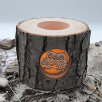 Windlicht Aus Holz "Eule" Inkl. Teelicht Und Feuersicheren Glaseinsatz. Baumstamm Deko, Herbstdeko , Weihnachtsdeko Winterdeko von Graviertechnik