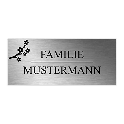 Edelstahl Türschild mit Namen | Klingelschild mit Gravur | Namensschild Briefkasten | Briefkastenschild | Hausschild - Schild selbst gestalten - Größe | Motiv | Schrift | selbstklebend | Bohrung Edelstahl Türschild mit Namen | Klingelschild mit Gravur | Namensschild Briefkasten | Briefkastenschild | Hausschild - Schild selbst gestalten - Größe | Motiv | Schrift | selbstklebend | Bohrung von Gravierwerkstatt