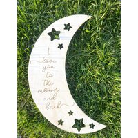 To The Moon & Back Baby Kinderzimmer Schild - Shower Deko -Twinkle Twinkle Mondschild von GravityGraphix