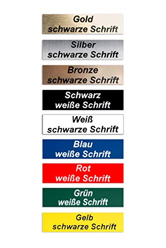 Gravola 2-Stueck-Klingelschild selbstklebend, MADE IN GERMANY -Tuerschild-Namensschild-Briefkastenschild-mit-Gravur von Gravola
