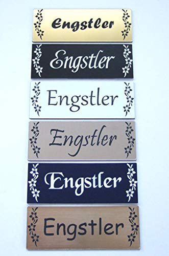 Gravola Briefkastenschild-Tuerschild-Namensschild-Klingelschild selbstklebend mit Gravur, einfach, Wandmontage, Gravierkunststoff, SIGNAGE, Eingang, Tür, Klingel von Gravola