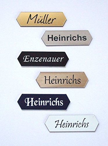 Formschild Klingelschild 70x20, Briefkastenschild, Türschild inkl. Gravur, selbstklebend von Gravola