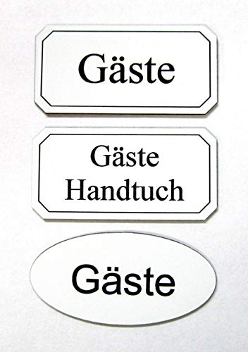 Gravola Gäste,Gravurschild, Türschild, versch. Schilder,60 x 30 mm, Gästehandtuch, Gäste WC von Gravola