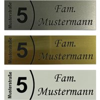 Klingelschild Türschild Briefkastenschild Namensschild Straße Hausnummer Klebend von Gravola