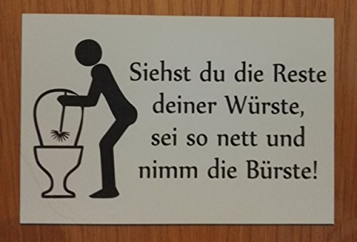Gravola Toilettenschild Lustiges Schild WC Toilette sauber halten Klebeschild (Weiß) von Gravola
