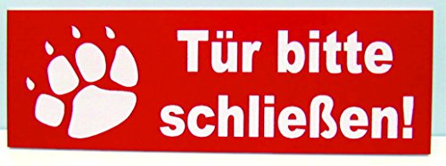 Torschild Rot Tor bitte schließen,12 x 4 cm Gravur Schild Hundeschild Hinweisschild von Gravola