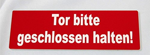 Türschild, Tor Bitte geschlossen halten, 12 x 4cm, Gravur, Schild, Hinweisschild, Neu von Gravola