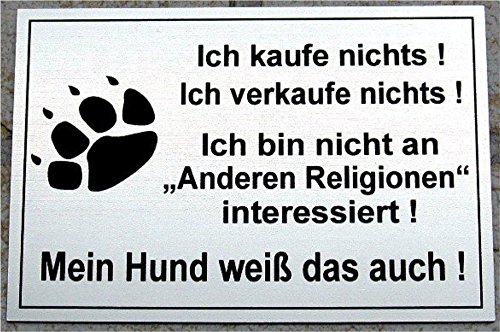 Gravola Warnschild Achtung Hund, Schild Hundeschild neu lustiges Schild von Gravola