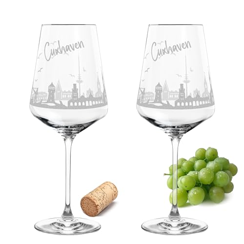 Gravur-Max Leonardo Weinglas mit Gravur 2er-Set Skyline Cuxhaven mit einer hochwertigen 360° Gravur Ihrer Stadt Weißweinglas Leonardo Puccini 560ml Gravur-Max Leonardo Weinglas mit Gravur 2er-Set Skyline Cuxhaven mit einer hochwertigen 360° Gravur Ihrer Stadt Weißweinglas Leonardo Puccini 560ml von Gravur-Max