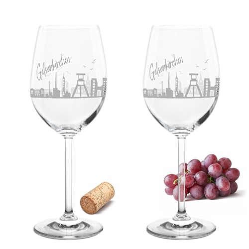 Gravur-Max Leonardo Weinglas mit Gravur 2er-Set Skyline Gelsenkirchen mit einer hochwertigen 360° Gravur Ihrer Stadt Leonardo Daily Rotweinglas 460ml Gravur-Max Leonardo Weinglas mit Gravur 2er-Set Skyline Gelsenkirchen mit einer hochwertigen 360° Gravur Ihrer Stadt Leonardo Daily Rotweinglas 460ml von Gravur-Max