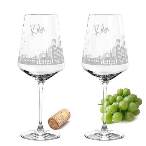 Gravur-Max Leonardo Weinglas mit Gravur 2er-Set Skyline Köln mit einer hochwertigen 360° Gravur Ihrer Stadt Weißweinglas Leonardo Puccini 560ml Gravur-Max Leonardo Weinglas mit Gravur 2er-Set Skyline Köln mit einer hochwertigen 360° Gravur Ihrer Stadt Weißweinglas Leonardo Puccini 560ml von Gravur-Max